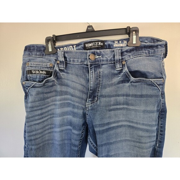 Howitzer Mens Jeans Patriot Tactical Denim Pants Size 34X34 Straight Slim Blue - Picture 2 of 9